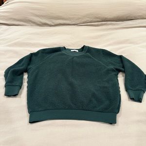 perfectwhitetee “Ziggy” inside out fleece shrunken crew. Worn once, washed once.